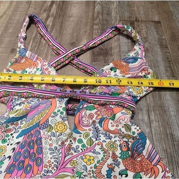 Trina Turk Jungle Beach Print Cross Back One Piece Halter Swimsuit US 12 - Picture 5 of 9